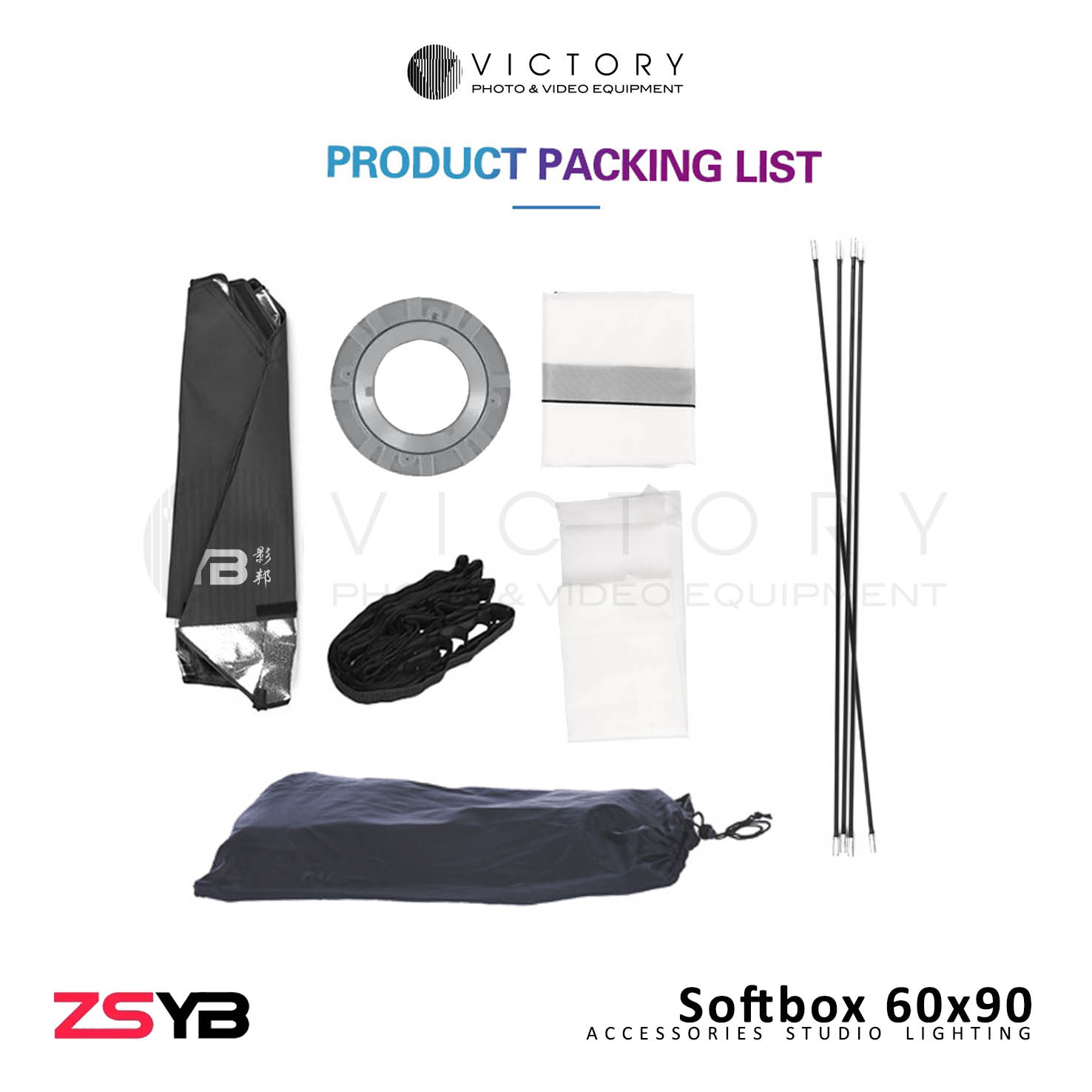 ZSYB Softbox 60x90 Grid dan Non Grid-1A