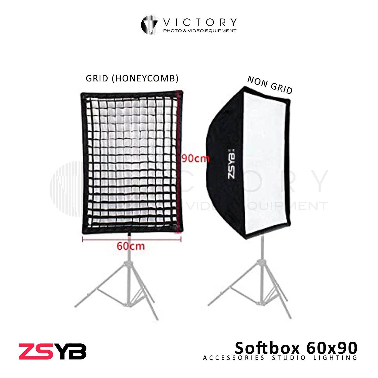 ZSYB Softbox 60x90 Grid dan Non Grid-1b