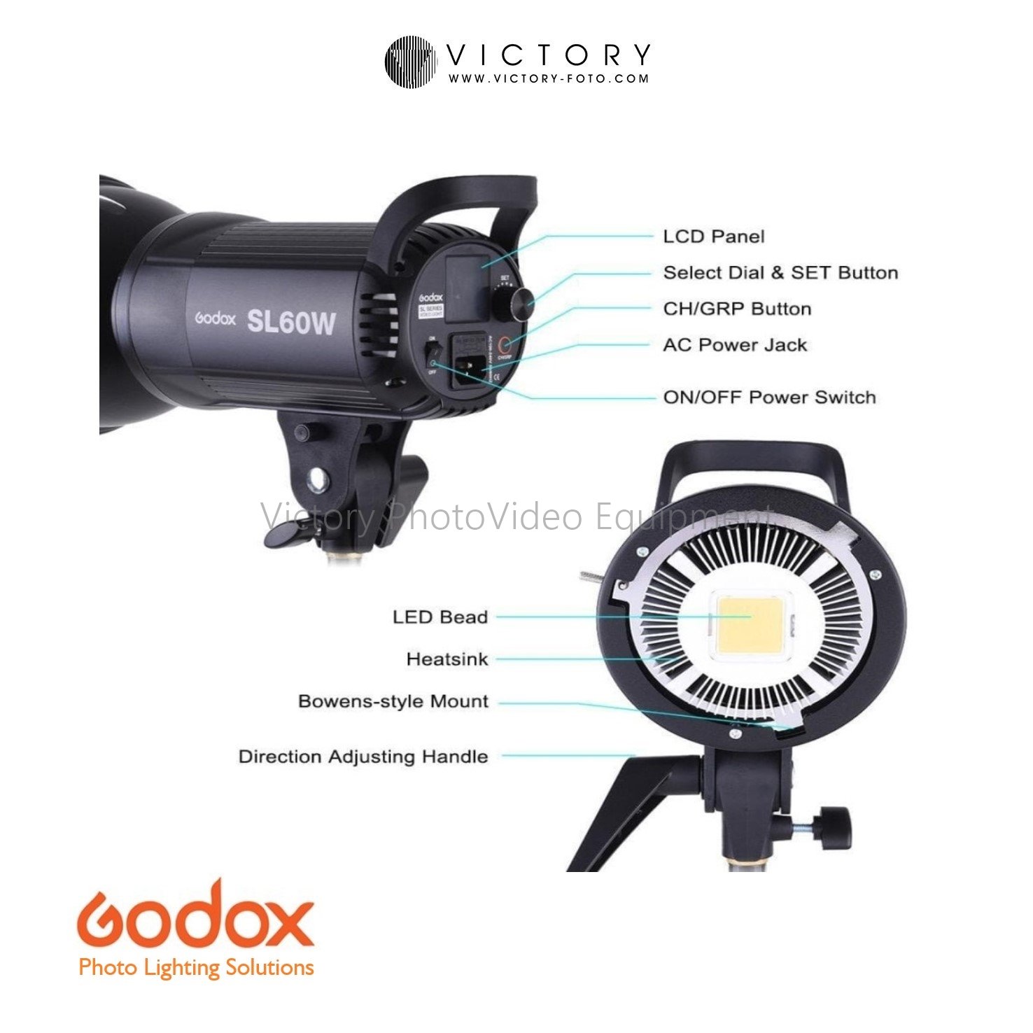 Godox SL60W Video LED Bowens Mount-02a